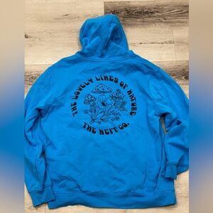 NEFF Nature Hoodie Men’s Size:Large Color:Bright Blue w/ Mushrooms & flowers